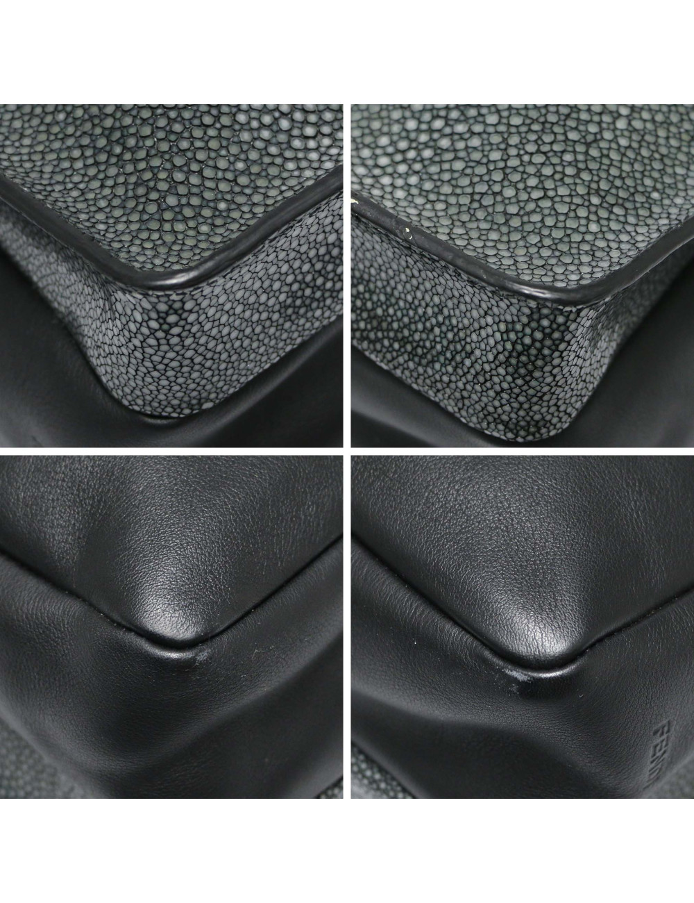 Sac FENDI Galuchat cuir noir