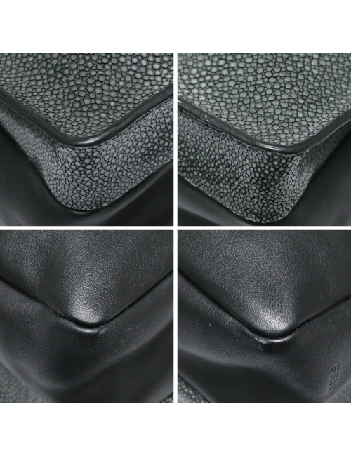 Sac FENDI Galuchat cuir noir