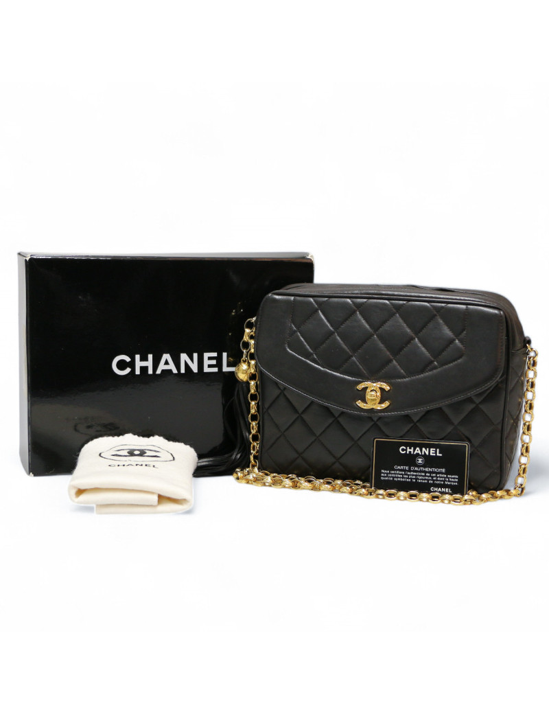 Sac caméra vintage CHANEL noir