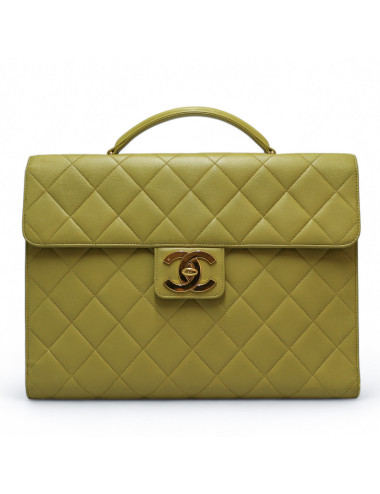 Porte documents CHANEL vert anis 2
