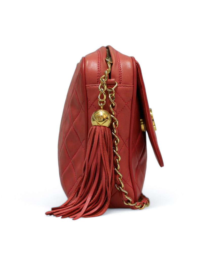 Sac Caméra CHANEL rose cuir d'agneau