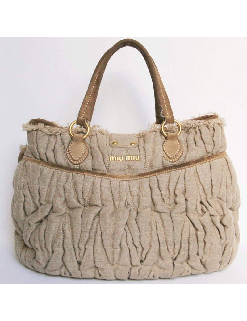 Sac JIMMY CHOO en lin beige GM