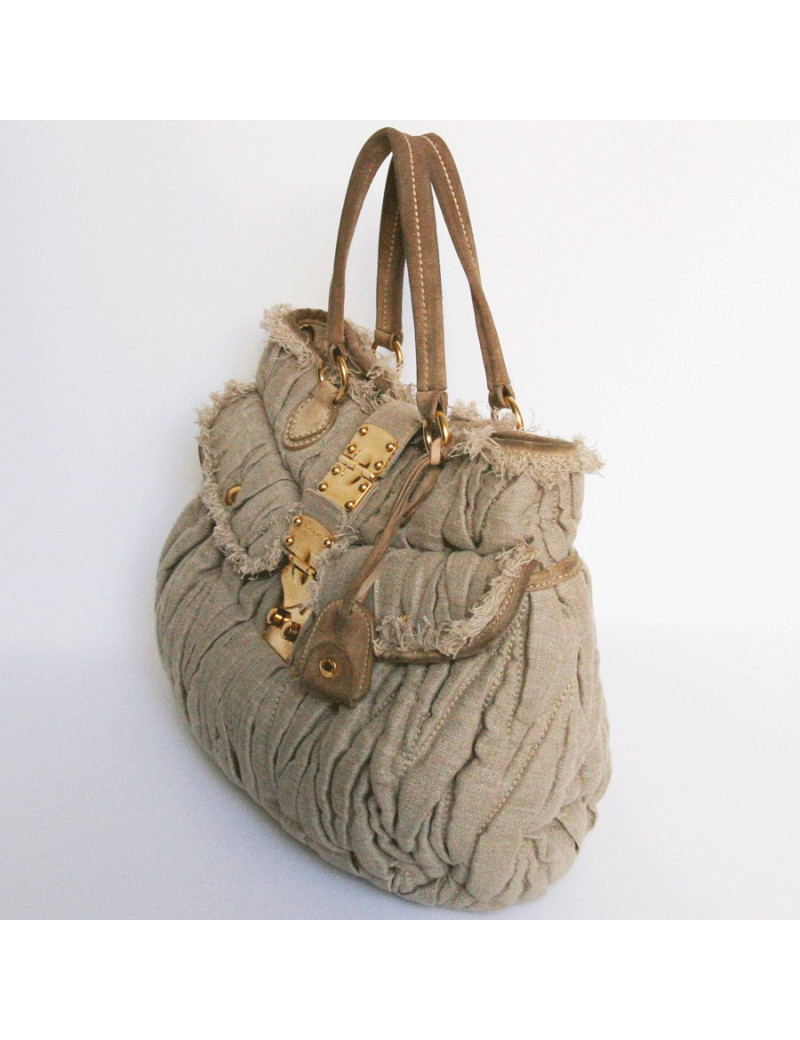 Sac MIU MIU en lin beige GM