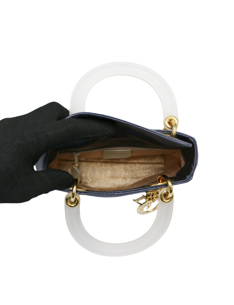 Mini Lady DIOR satin bleu