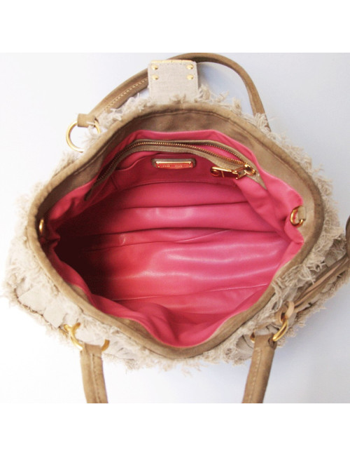 Sac MIU MIU en lin beige GM