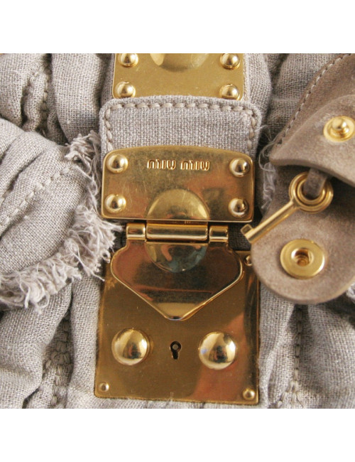 Sac MIU MIU en lin beige GM
