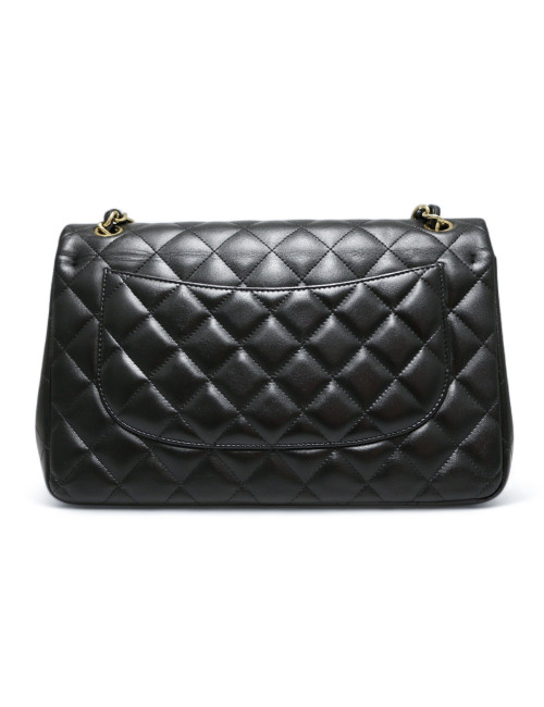 Jumbo CHANEL cuir lisse noir