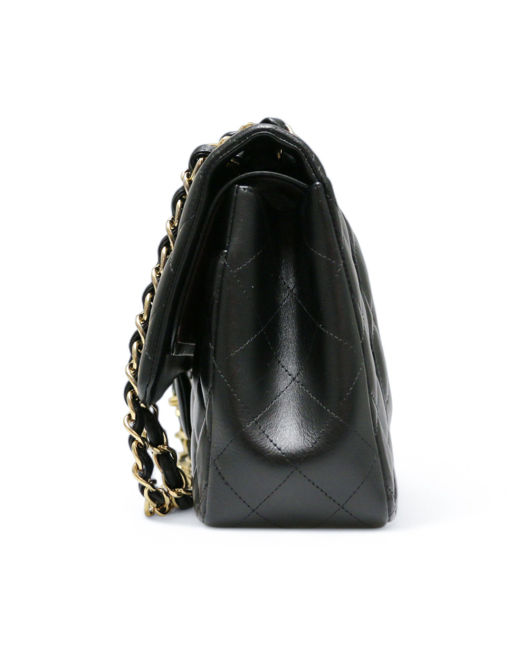 Jumbo CHANEL cuir lisse noir