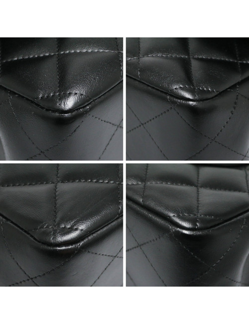 Jumbo CHANEL cuir lisse noir