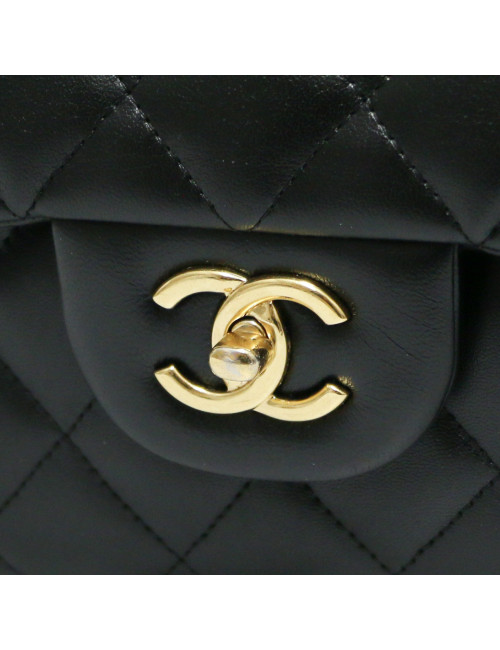 Jumbo CHANEL cuir lisse noir