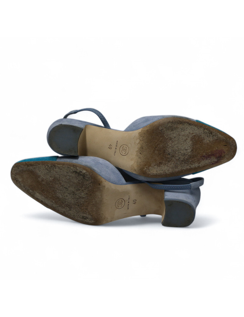 Slingback CHANELl t 40 suede bicolore