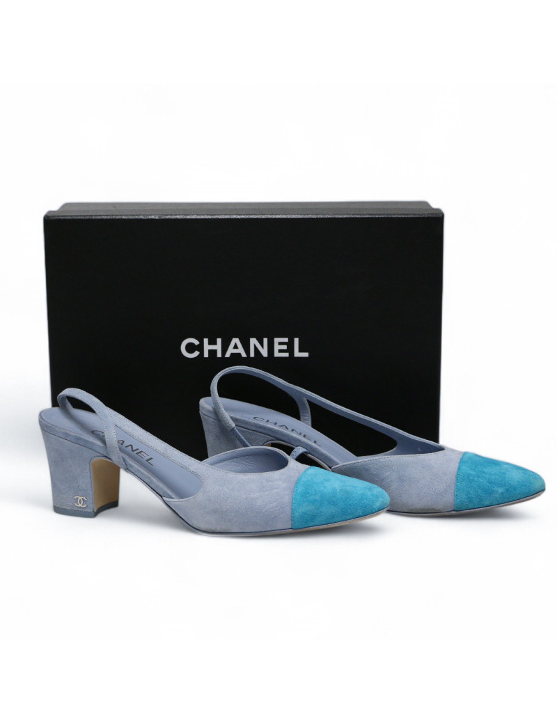 Slingback CHANELl t 40 suede bicolore