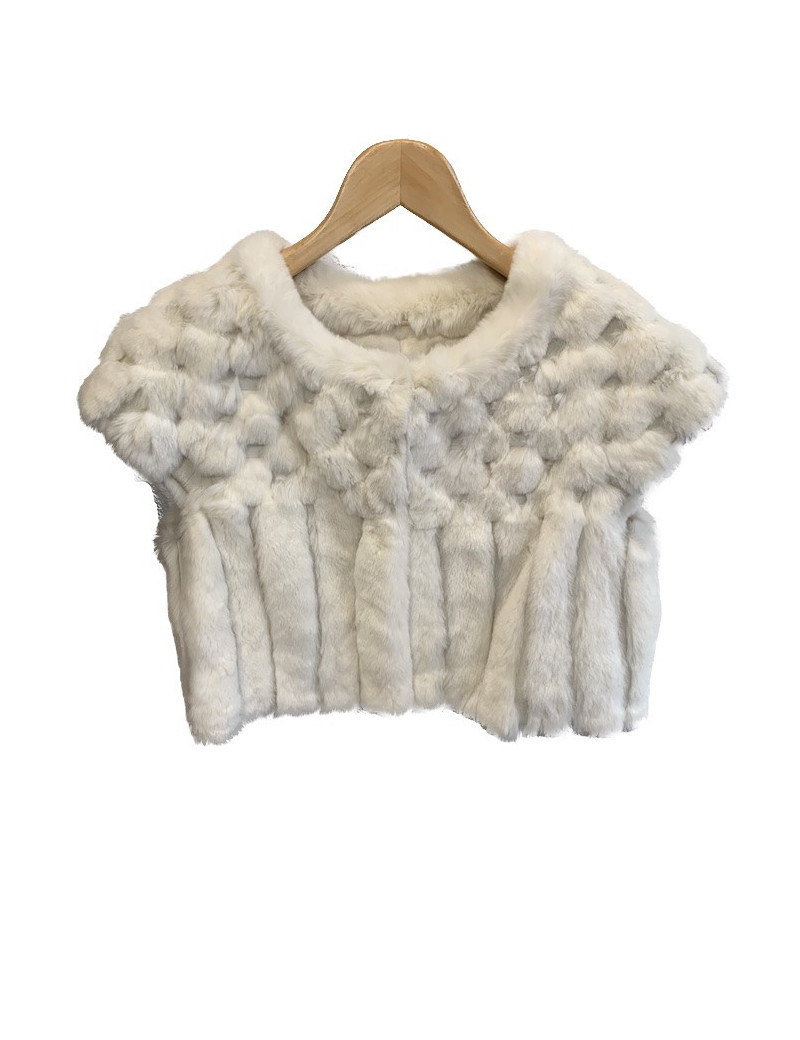 Crop YVES SALOMON fourrure blanche