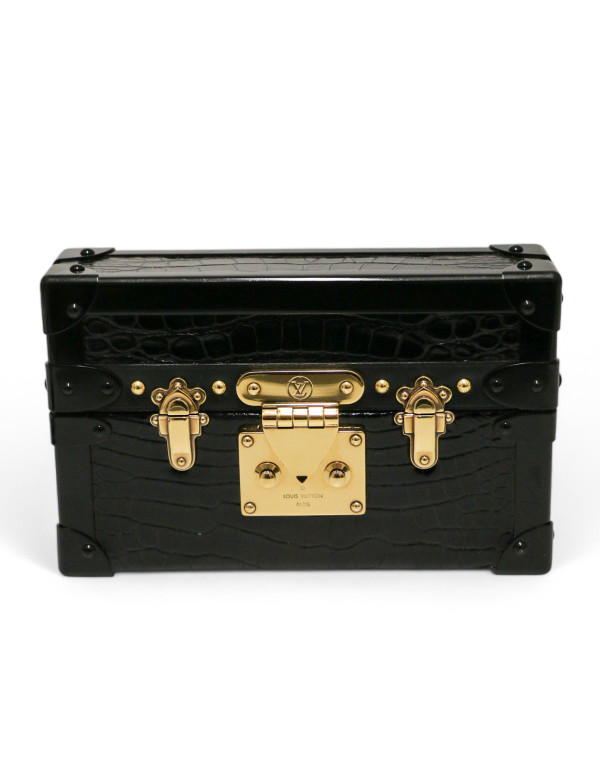 Sac petite malle LOUIS VUITTON Alligator noir 2