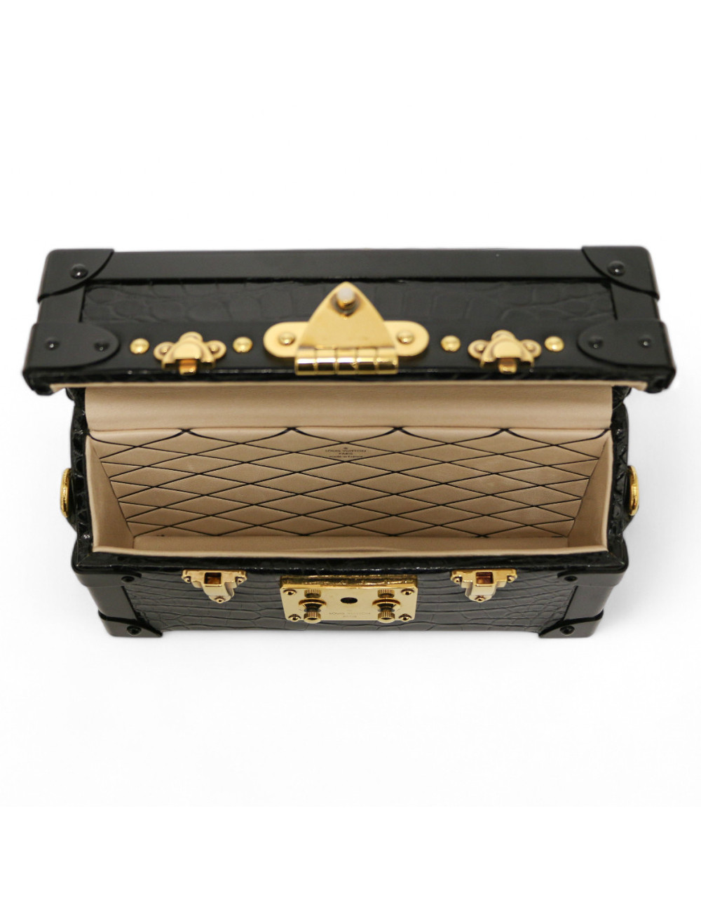 Sac petite malle LOUIS VUITTON Alligator noir