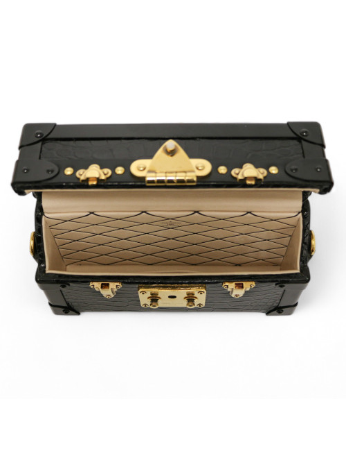 Sac petite malle LOUIS VUITTON Alligator noir