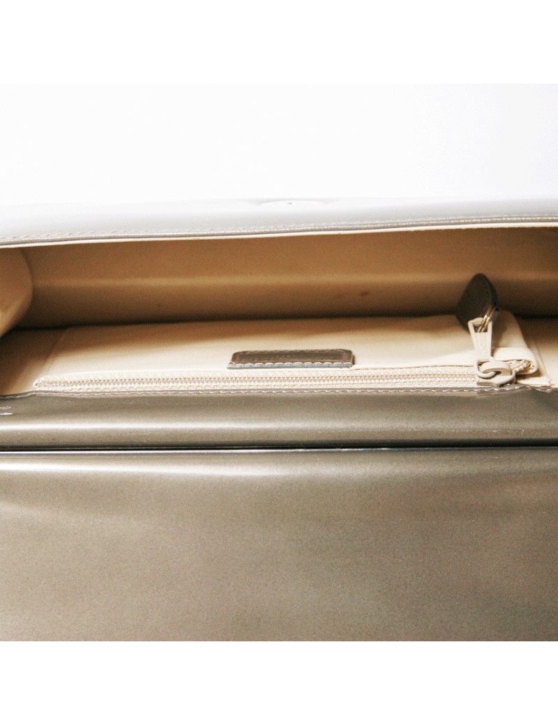 Pochette CHRISTIAN  DIOR en cuir gris