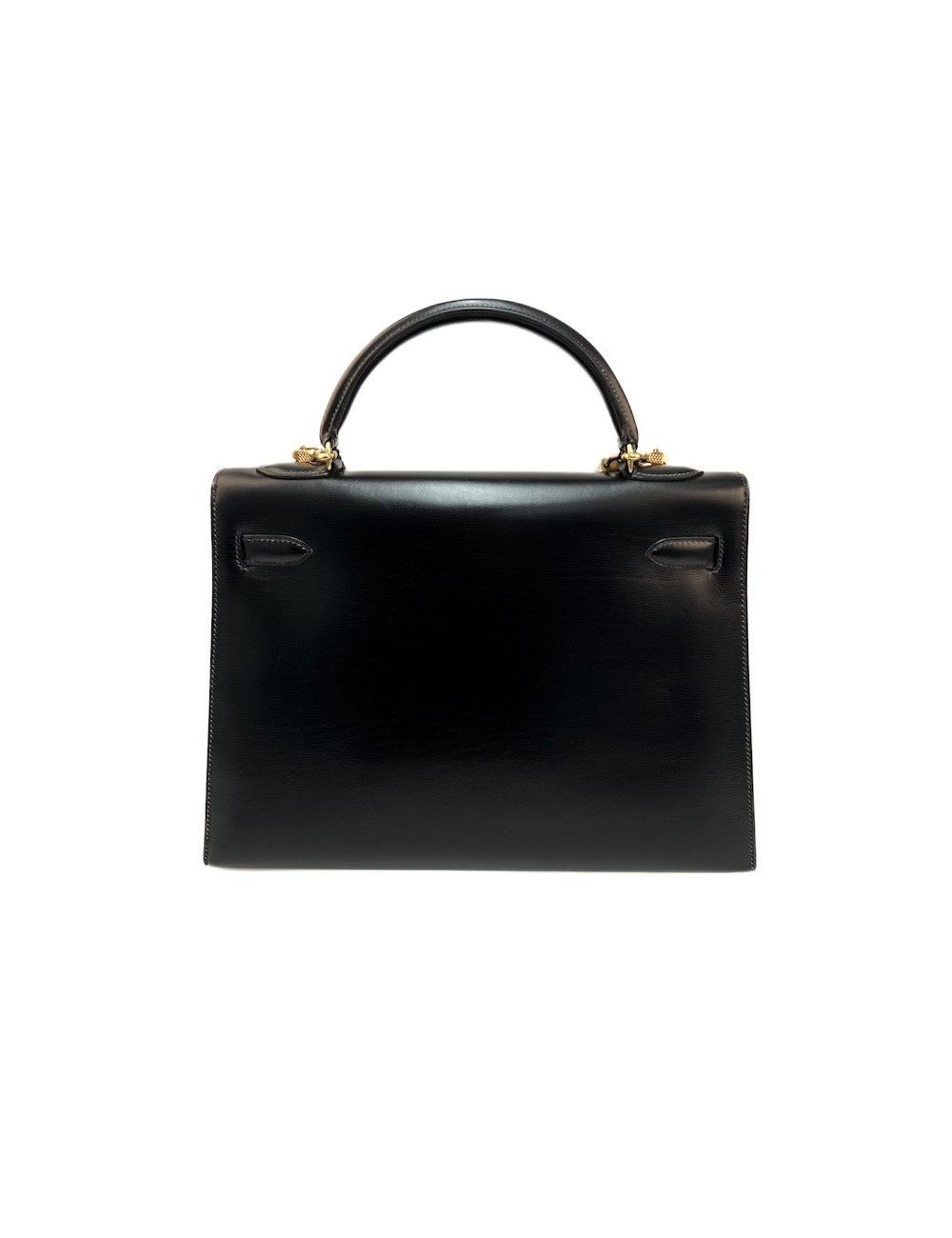 Kelly  32 HERMES  Sellier cuir  Box noir