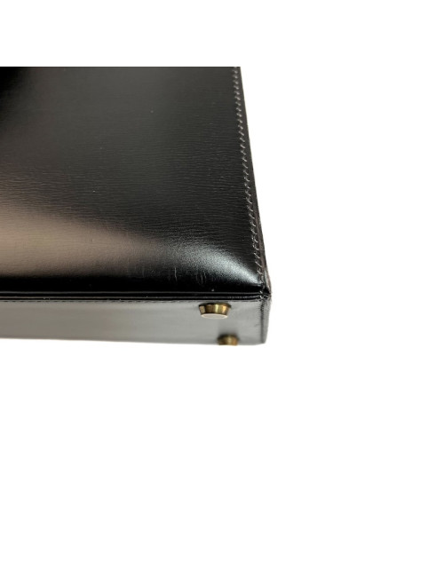 Kelly  32 HERMES  Sellier cuir  Box noir