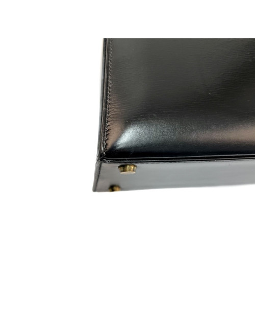 Kelly  32 HERMES  Sellier cuir  Box noir