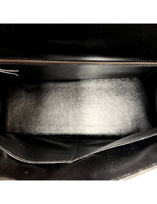 Kelly  32 HERMES  Sellier cuir  Box noir