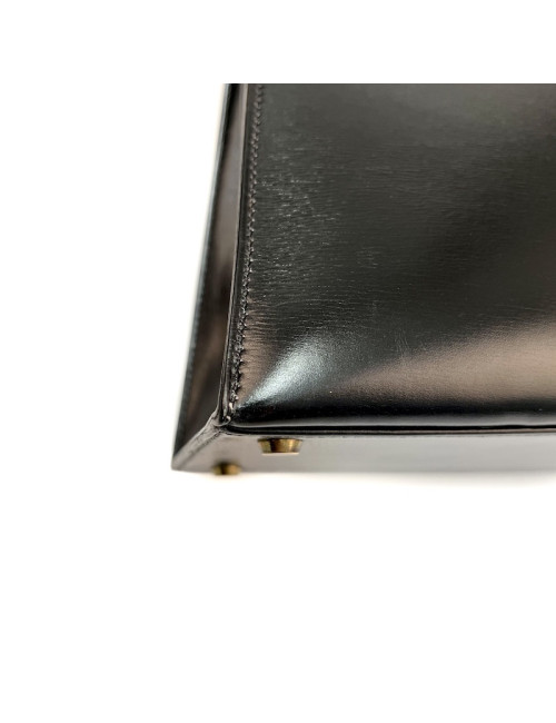 Kelly  32 HERMES  Sellier cuir  Box noir