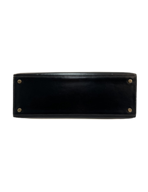 Kelly  32 HERMES  Sellier cuir  Box noir