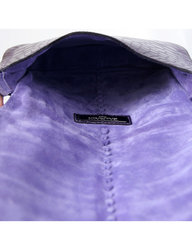 Sac besace en crocodile violet  BALMAIN