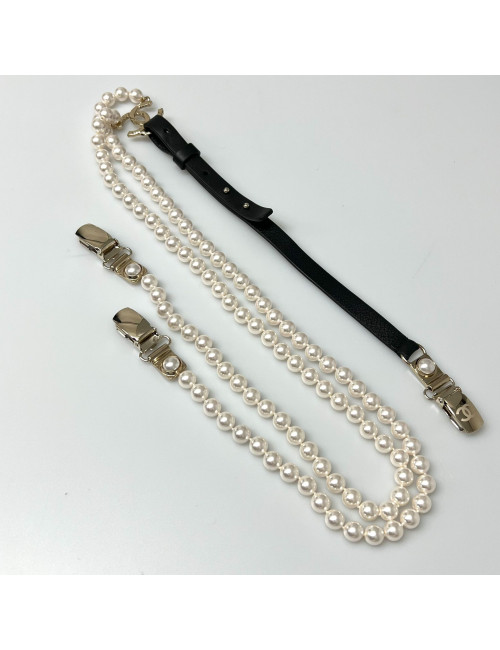 Bretelles CHANEL perles nacrées
