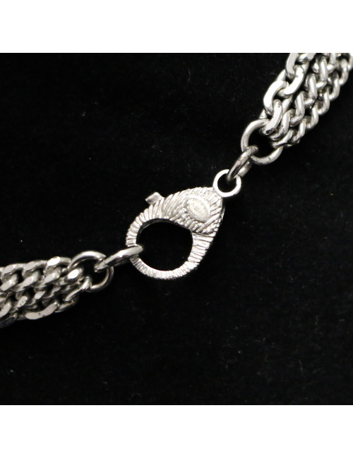 Sautoir CHANEL argent multi rangs