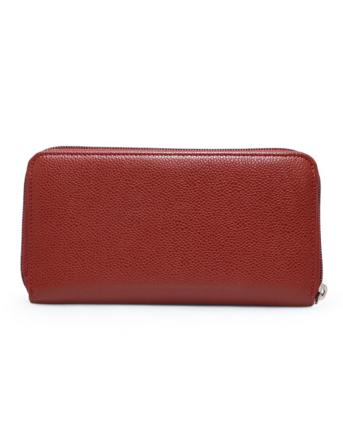 Compagnon CHANEL zippé grainé bordeaux