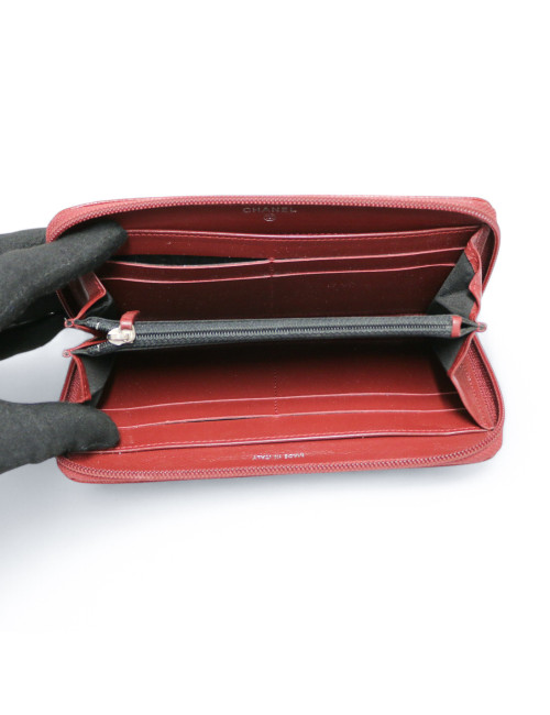 Compagnon CHANEL zippé grainé bordeaux