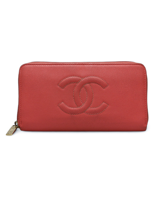 Compagnon CHANEL grainé rose
