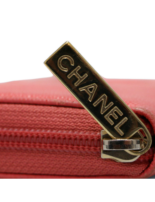 Compagnon CHANEL grainé rose