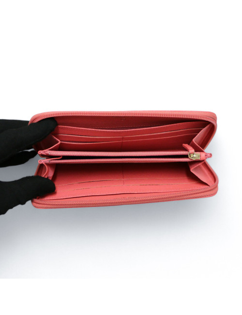 Compagnon CHANEL grainé rose