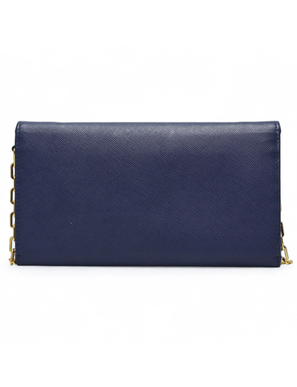 Sac pochette PRADA cuir Saffiano bleu
