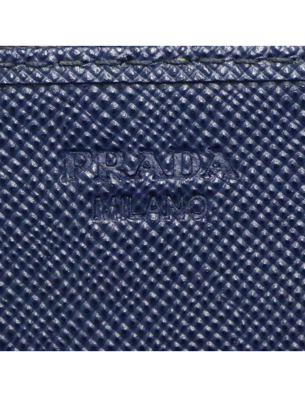 Sac pochette PRADA cuir Saffiano bleu