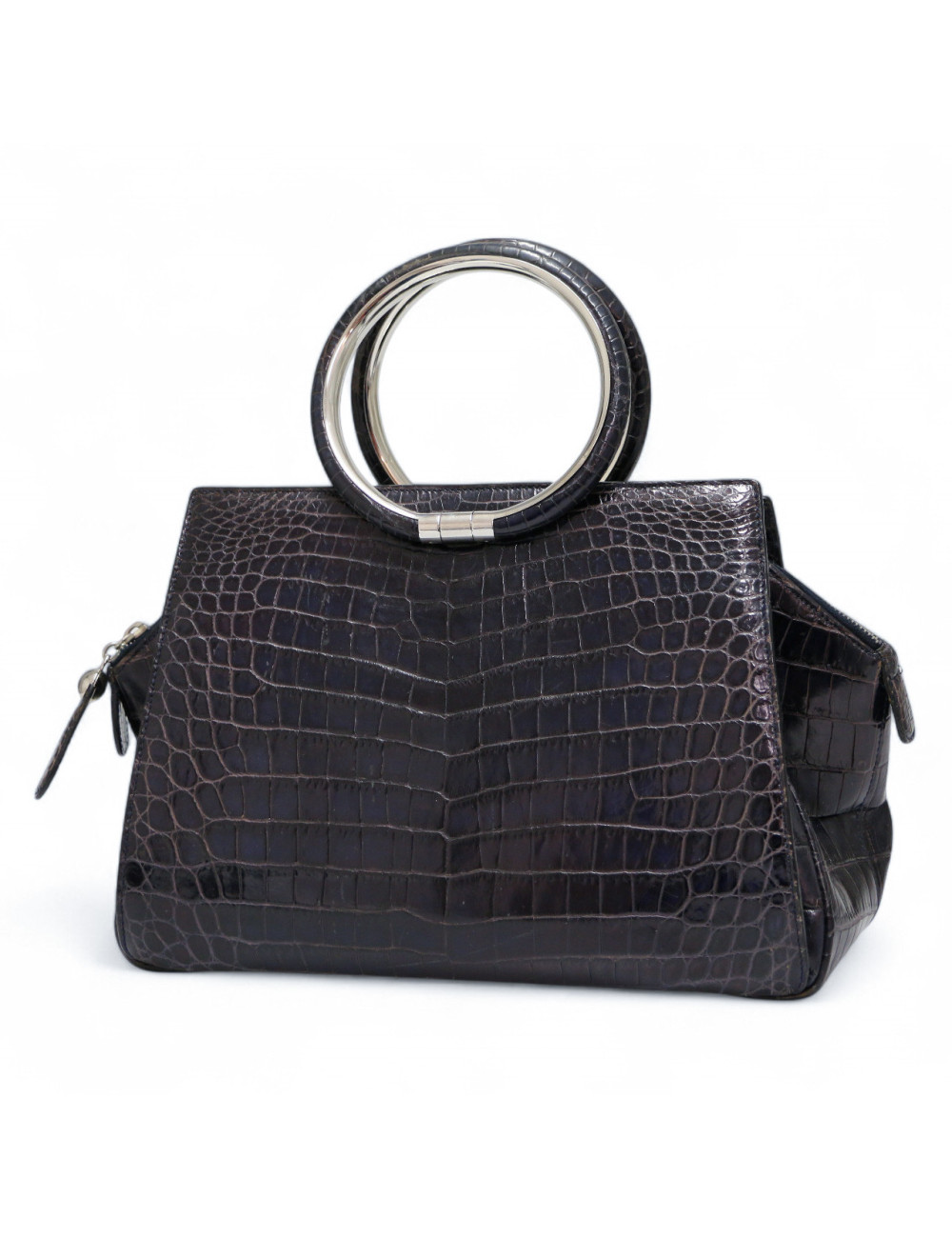 Sac Babe DIOR crocodile bleu foncé