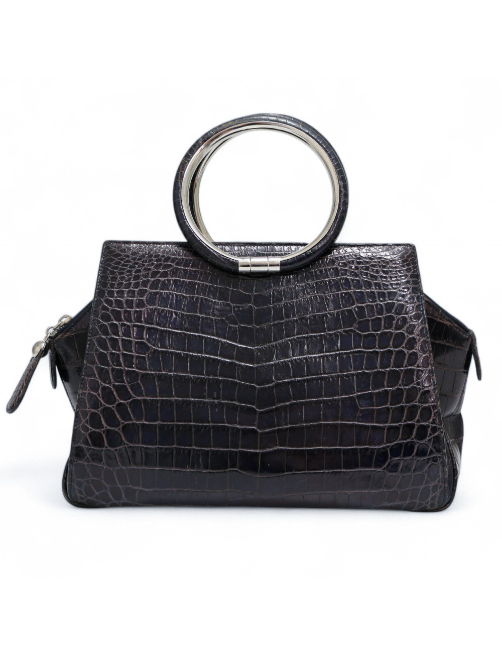 Sac Babe DIOR crocodile bleu foncé