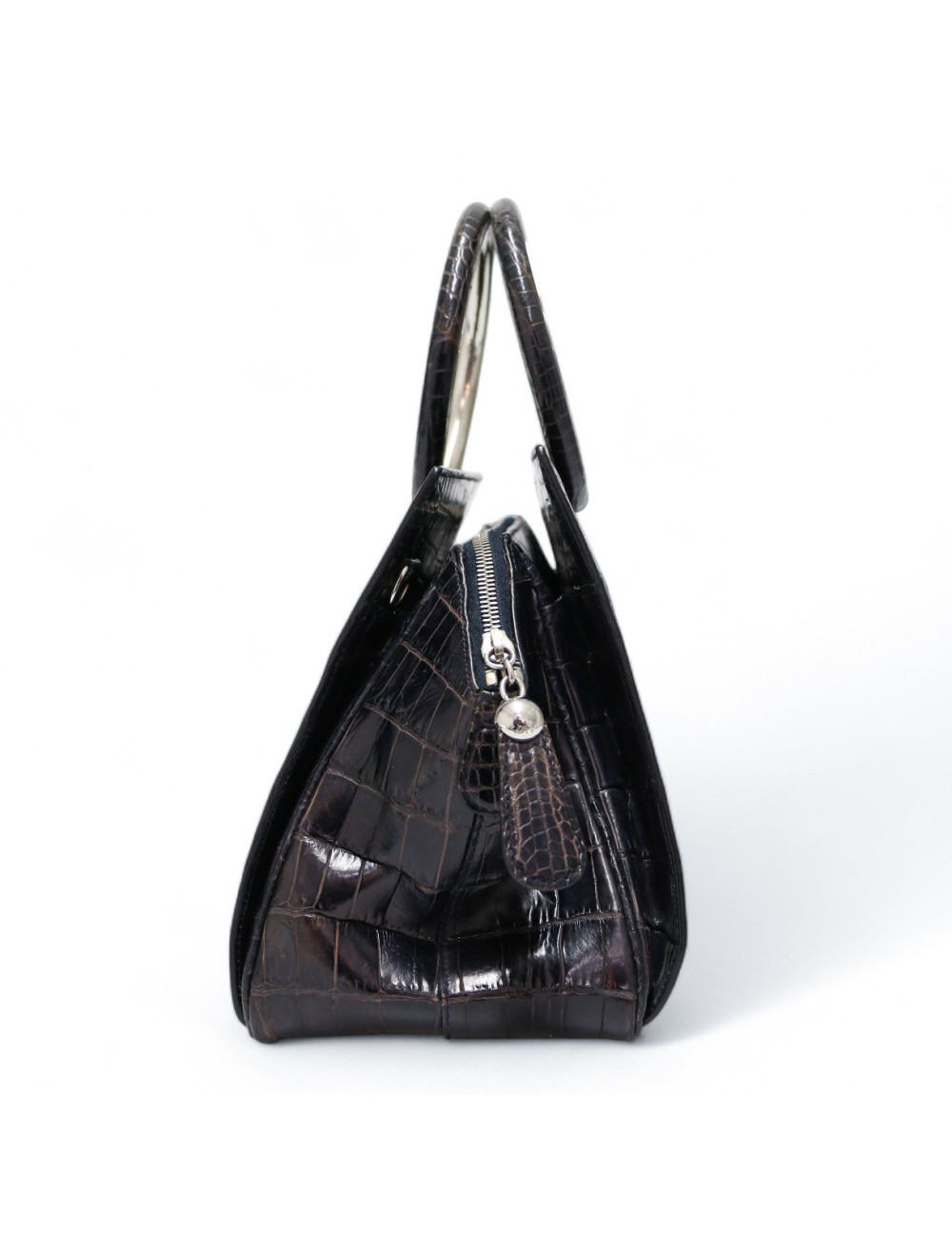 Sac Babe DIOR crocodile bleu foncé