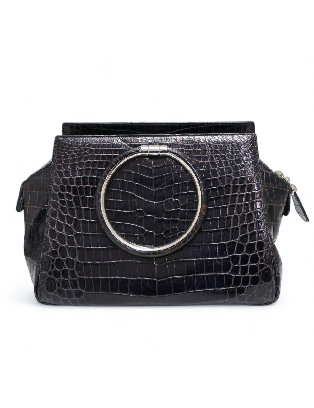 Sac Babe DIOR crocodile bleu foncé