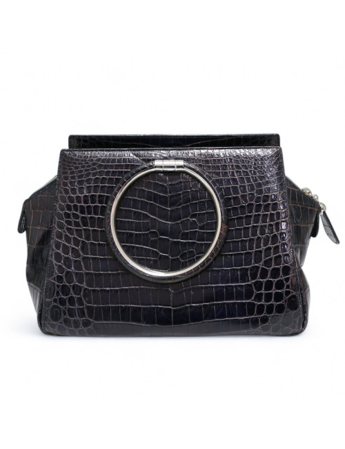 Sac Babe DIOR crocodile bleu foncé