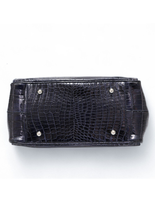 Sac Babe DIOR crocodile bleu foncé
