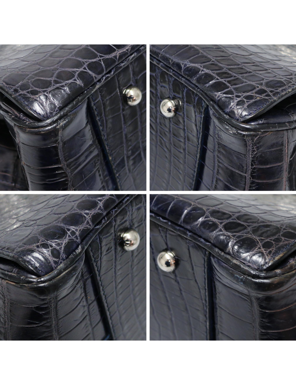 Sac Babe DIOR crocodile bleu foncé