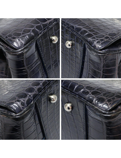 Sac Babe DIOR crocodile bleu foncé