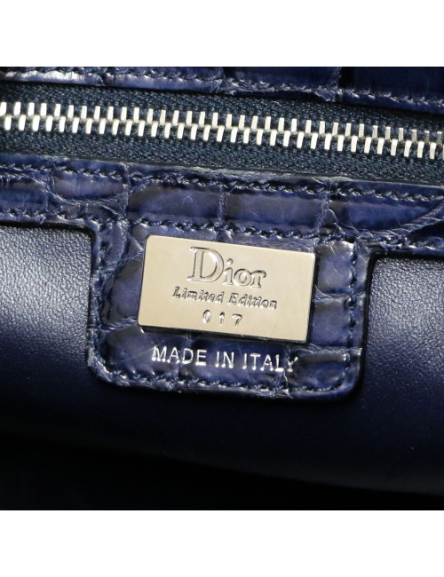 Sac Babe DIOR crocodile bleu foncé