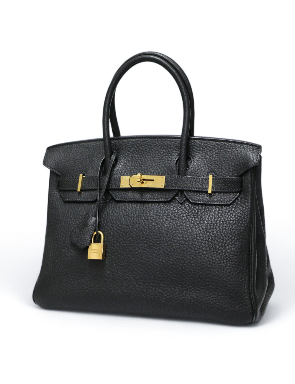 Birkin 30 HERMES cuir Fiord noir