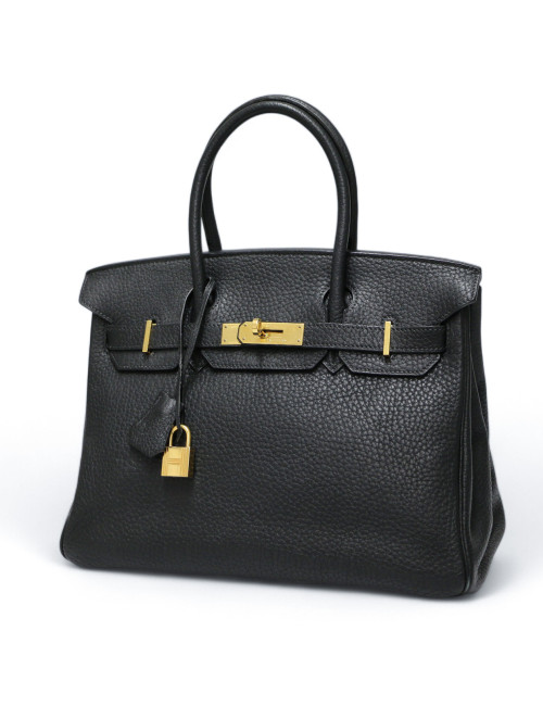 Birkin 30 HERMES cuir Fiord noir