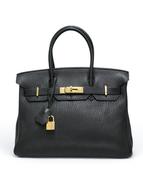 Birkin 30 HERMES cuir Fiord noir