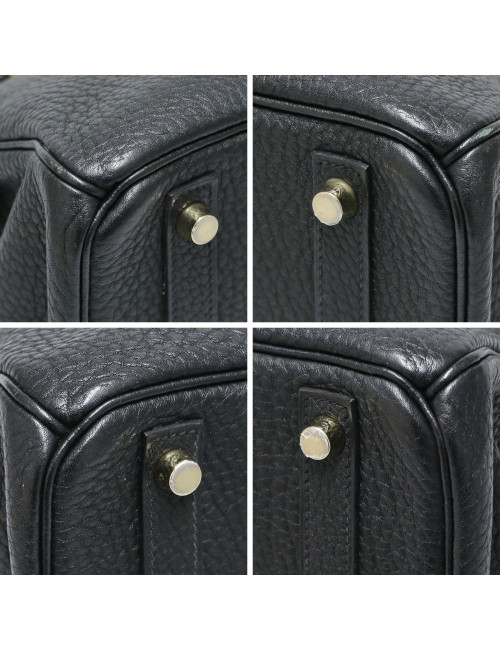 Birkin 30 HERMES cuir Fiord noir